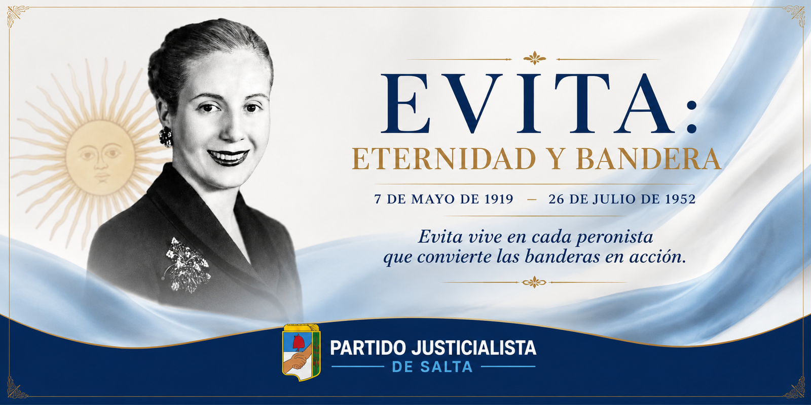 A 74 años de su partida, Evita vive en las banderas de la justicia social