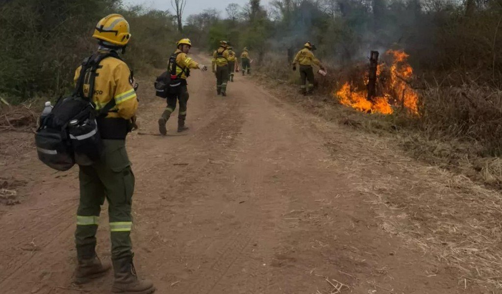 Continúa la intensa lucha contra incendios forestales en el departamento Orán