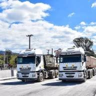 Realizaron la prueba de carga sobre el nuevo puente de Vaqueros